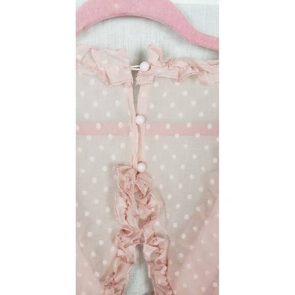 Babydoll Dress XL Pink Polka Dot Ruffle Keyhole Cutecore Girlhood Barbiecore - Picture 3 of 7